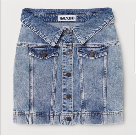 HM Moschino Denim blue Skirt NWT 36
